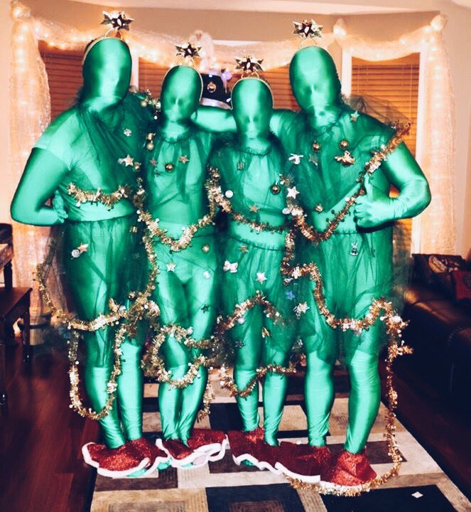 lanalesperance's tweet photo. They say you can be anything you want.....We decided to become Christmas trees https://t.co/aTgDwg8qPW