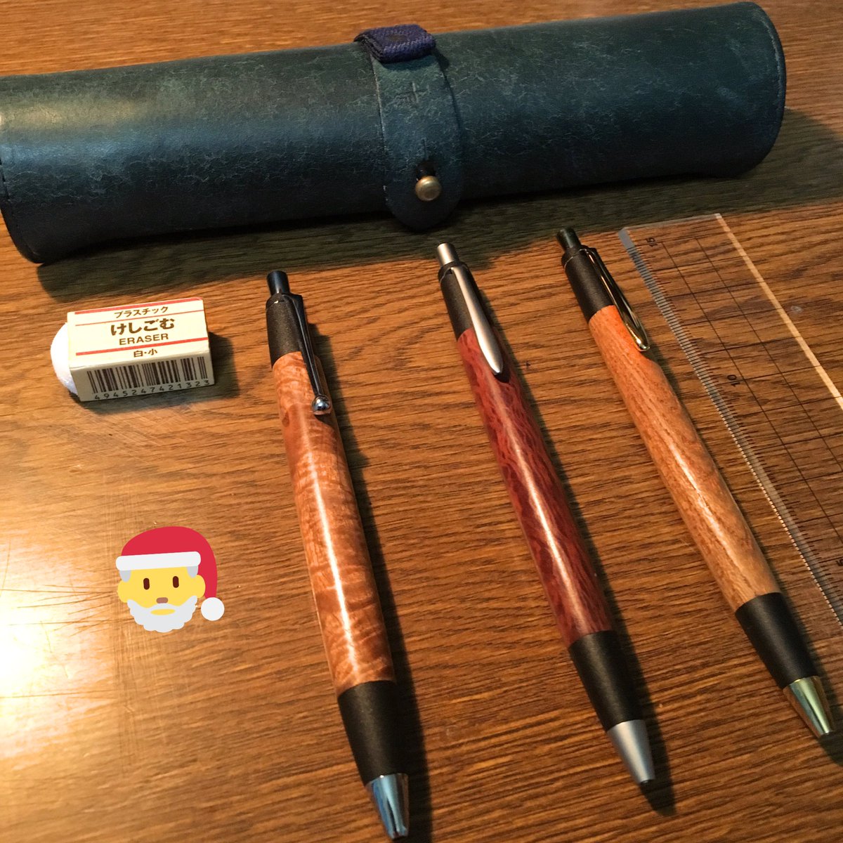 檸檬@文房具 on Twitter: "ペン類をまた木軸で統一😅 (しかも全部、野原工芸さんの) ペンケースも改めて見てると、結構味が出てきて