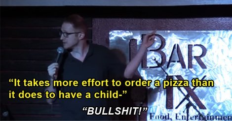 CollegeHumor's tweet photo. Heckler Gets Offended By Comedian's Jokes About Parenting and Ends Up Getting Destroyed - https://t.co/kNX24zd9he https://t.co/r5fMqYYVYe