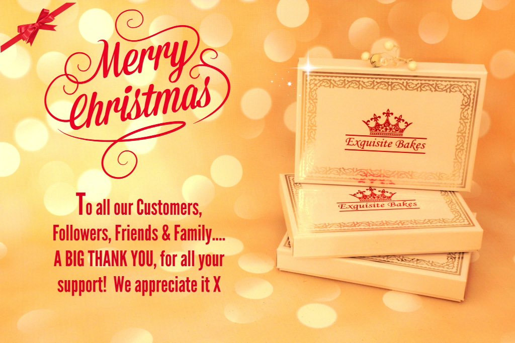 ExquisiteBakes's tweet photo. Merry Christmas to all our lovely followers! 😀🎁 https://t.co/yYXW0Ty4FE