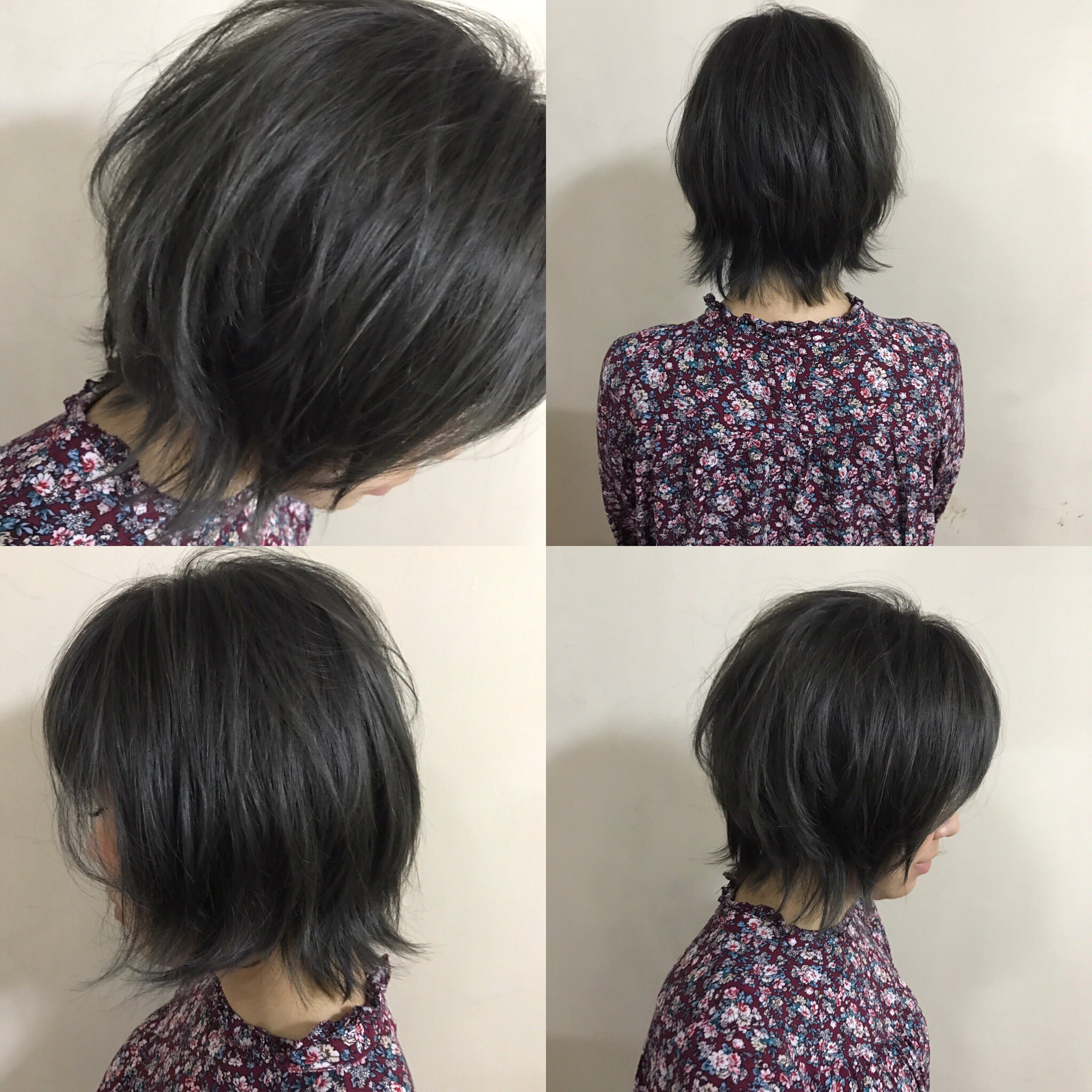 原隼也 ネイビーグレー 外はねショート 暗いけれど重く見えないカラーと外はね無造作ショートはとっても相性が良いです ヘアカラー ネイビー グレー 透明感 楽チンスタイリング ショートヘア アッシュ ブルージュ くすみカラー モノトーン