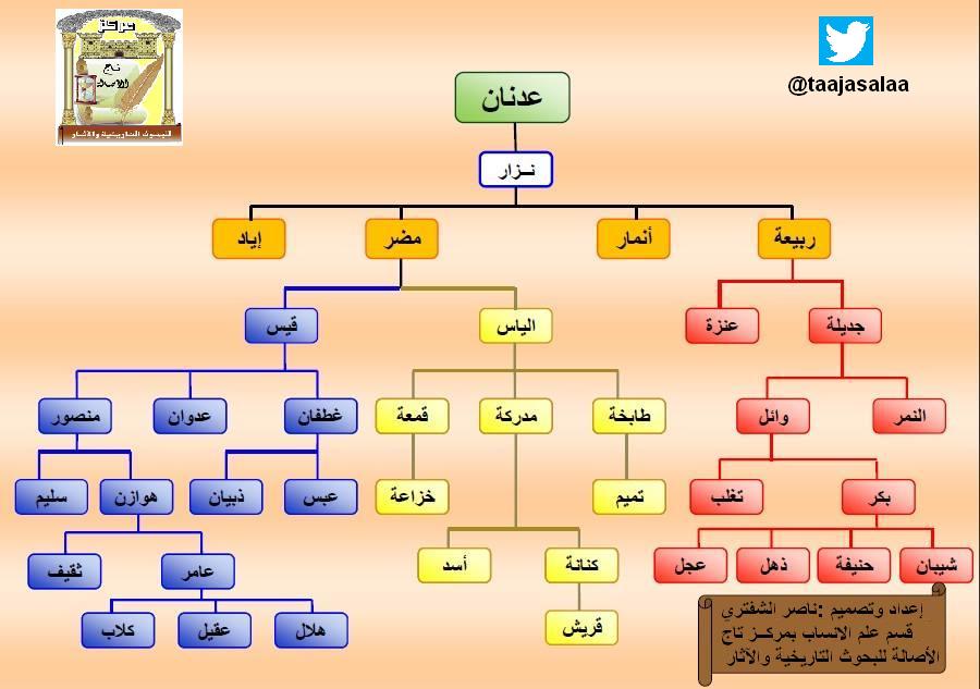 شجرة قبائل عدنان وقحطان 2016 قريبا شجرة بني سليم وهلال النسابون العرب