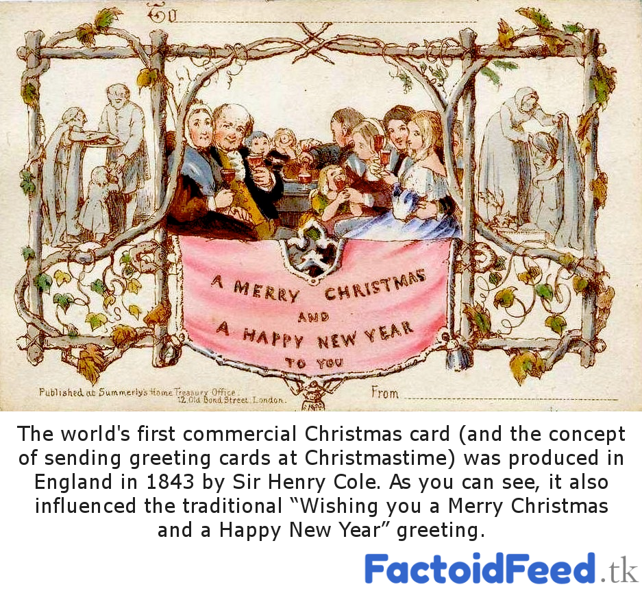The World's First Christmas Card - factoidfeed.tk/trivia/the-wor… #trivia #Christmas #facts