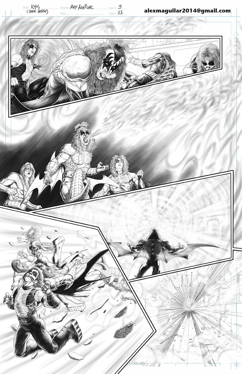 alexthefool's tweet photo. Merry #kissmas !my KISS issue #3 sample pages 18-21!finishing pg 22 to round off  the portfolio! @AnythingKISS @genesimmons @KISSOnline https://t.co/iwjV2SxYzA