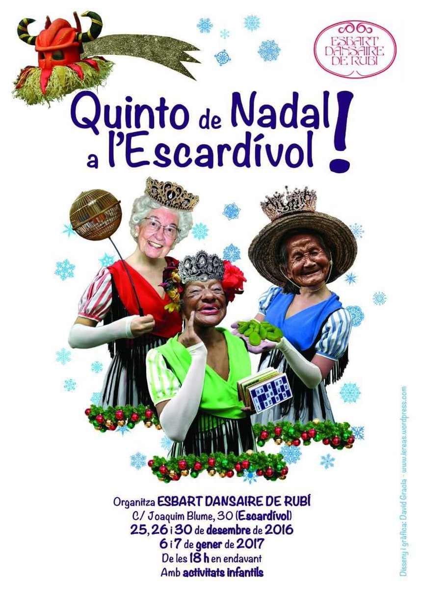 esbartderubi's tweet image. Torna el #Quinto de l'Esbart a #Rubí! Activitats, concerts, servei de bar i molt més. Vine a jugar per celebrar el Nadal a partir de les 18h