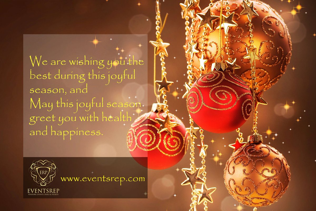 Events_Rep's tweet image. Seasons Greetings to our Vendors, Clients, Followers, Supporters, Family and Friends #EventsReP #Events #Deals #Tickets #itsalifestyle