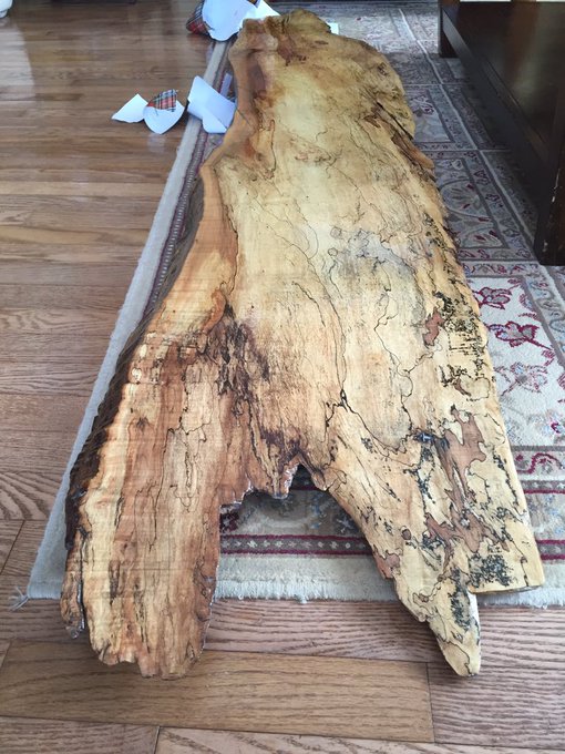 New bar table top! Thanks contractor dad and brother! Now just have to decide the height of the table