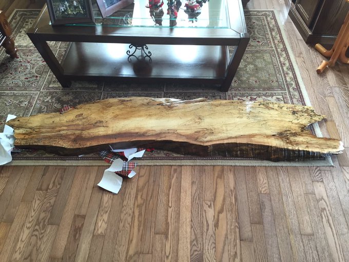 New bar table top! Thanks contractor dad and brother! Now just have to decide the height of the table