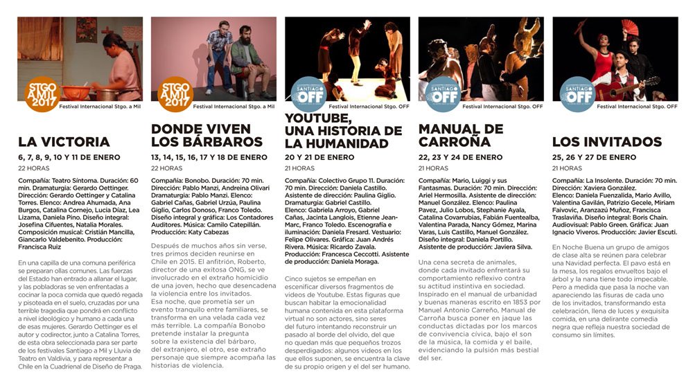 teatrodelpuente's tweet photo. En enero l@s esperamos con una gran cartelera en #TeatrodelPuente @fundteatroamil @santiagooff --> https://t.co/Y78dYZgbtM https://t.co/jHzuTW4GAn