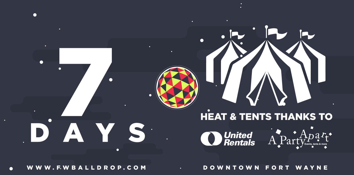 fwballdrop's tweet image. Won't it be cold??? we've got Patio Heaters on-site and a 'Warming tent' thanks to A Party A Part and United Rentals ! #dtfw #FortWayne  🔥❄️