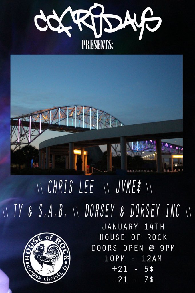 CCFridays's tweet photo. First show of the 2017! 🔥

introducing CHRIS LEE and JVME$
TY MOORE from #DraftDay2016 and DORSEY &amp; DORSEY INC. https://t.co/bruMkACCsu