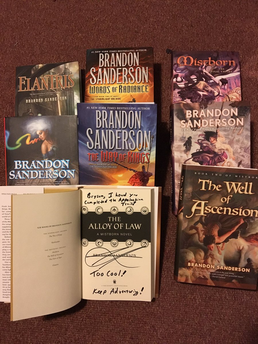 _GERM_'s tweet photo. @BrandSanderson best gift this year.. all inscribed by the greatest!! Happy holidays https://t.co/foKZUjRGjq