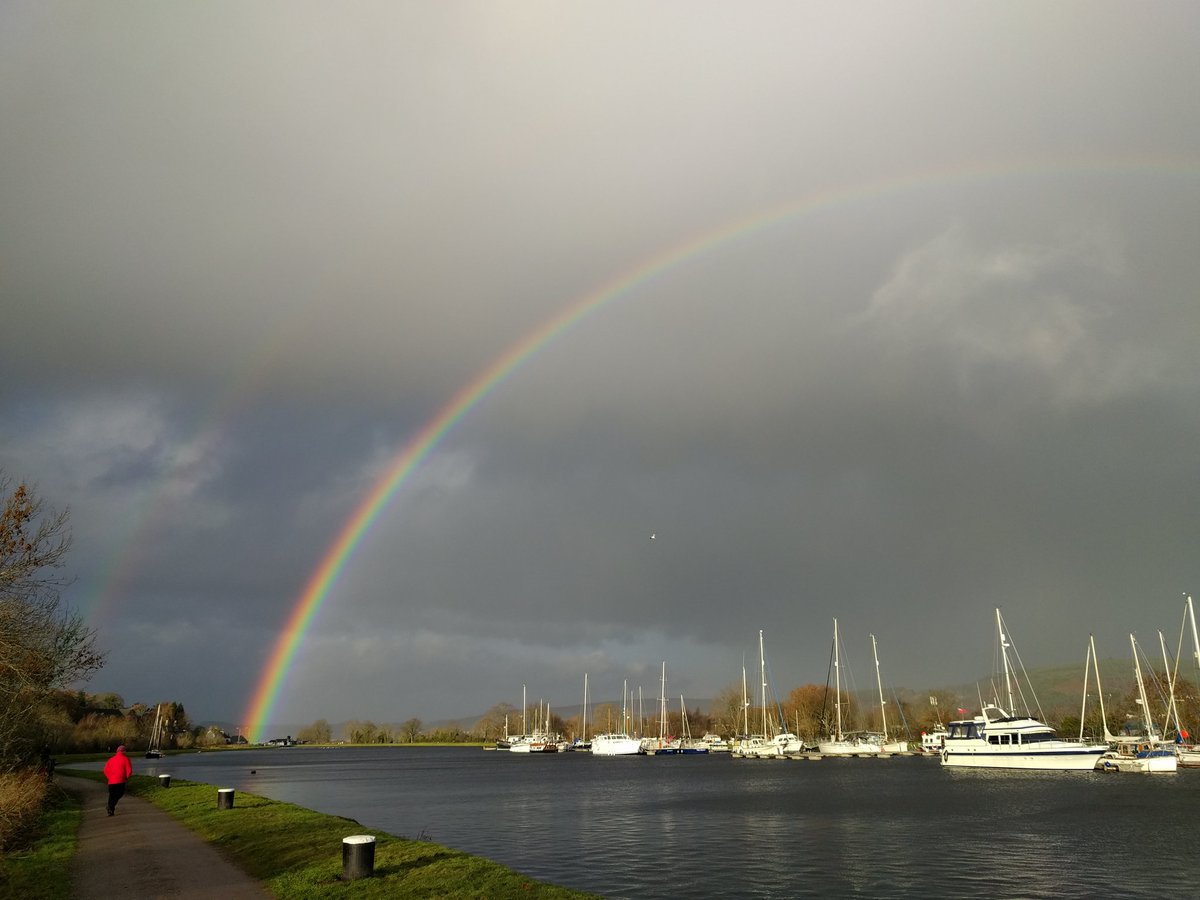 Pre dinner yomp along The Caledonian Canal and we were treated to a wonderful double rainbow.