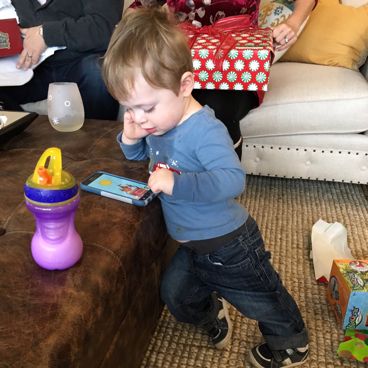 jamiesumner_'s tweet photo. In the middle of the Christmas cheer, this is what I find him doing 🙄 #digitalkid #specialneedssiblings https://t.co/hblCyjGDEp
