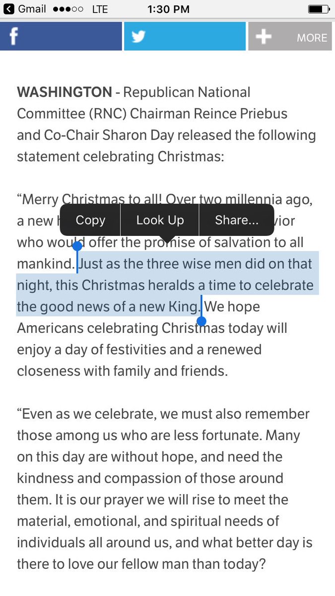 The GOP says we have a new King to celebrate this year. Merry Christmas.