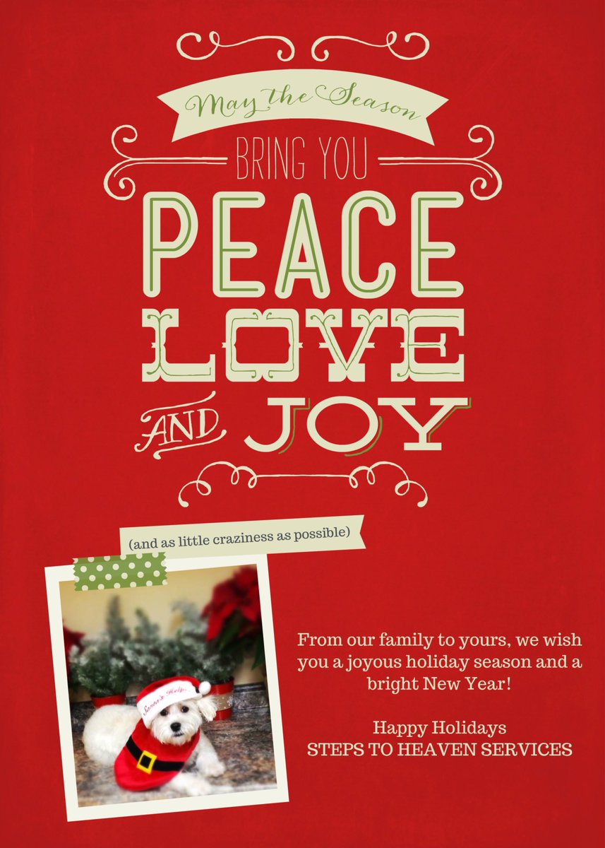 Steps2HeavenSvc's tweet photo. Happy Holidays! Spread the cheer w someone who needs extra TLC today! #merrychristmas #HappyHolidays 🎄 https://t.co/uumaODP5Cy