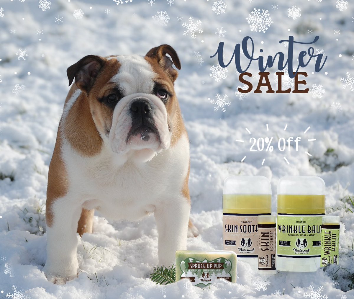 NaturalDogCo's tweet photo. Save 20% off our #SkinSoother #Wrinklebalm & #SpruceUpPup Shampoo bars!
⭐Just use promo SOOTHEMYPUP20 at https://t.co/4P4dHvO8il ⭐Ends 12/27 https://t.co/Ax8bTFH6Ud