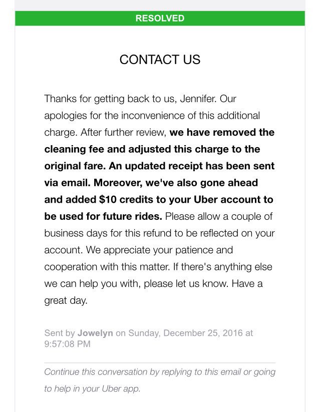 LarchaudDance's tweet photo. Thanks to @Uber @Uber_Support for dealing with this matter #efficiently #merrychristmasafterall #honestyisthebestpolicy. https://t.co/gmSpoBG1Aq