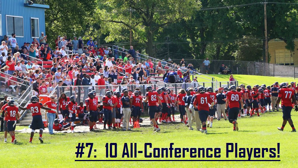 MacMurrayFB's tweet photo. MAC FOOTBALL 2016 Top 10: #7 = 10 All-Conference Players in UMAC! #jimmies&joes #macstandard https://t.co/Od1zg0EuhU