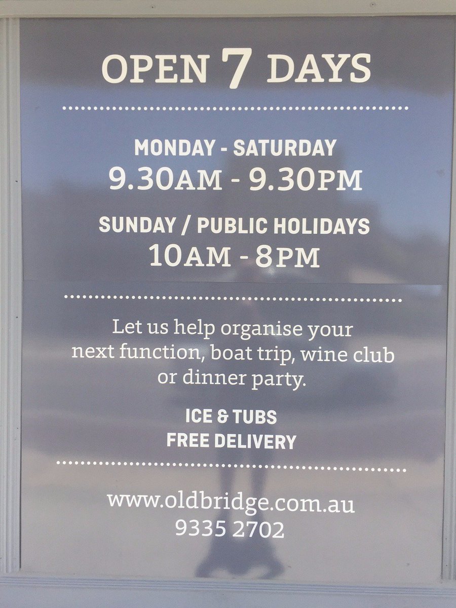 We are OPEN... come and grab your picnic, pool party, boat or whatever provision <a href="/OBCellars/">OldBridgeCellars</a>