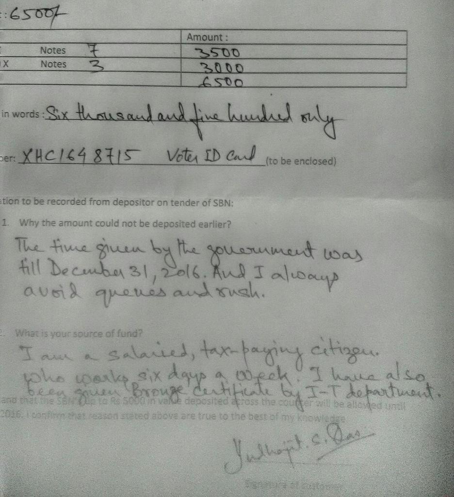 yudhajit's tweet image. Submitted this form to @HDFC_Bank along with some #Oldnotes that we had. 
#NoteBandi