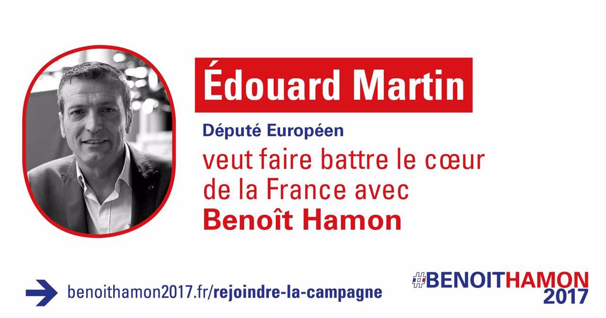 benoithamon's tweet photo. Nous sommes de plus en plus nombreux à vouloir faire battre le cœur de la France. @edouardmartinEU #Hamon2017 https://t.co/2UZGWotx9D