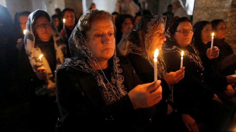 ARnews1936's tweet photo. Bartella, a #Christian town east of Mosul celebrated its first #Christmas post-ISIS. https://t.co/4oSQo0SNo2 via @RudawEnglish