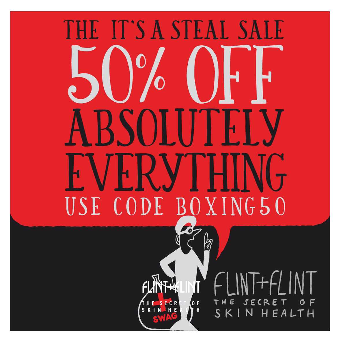 flintplusflint's tweet photo. #BoxingDaySale 50% OFF EVERYTHING in-store/online CODE: BOXING50 https://t.co/y59rZDeRjX #flintplusflint #boxingdaysale #halfprice #skincare https://t.co/INTdvu6Php