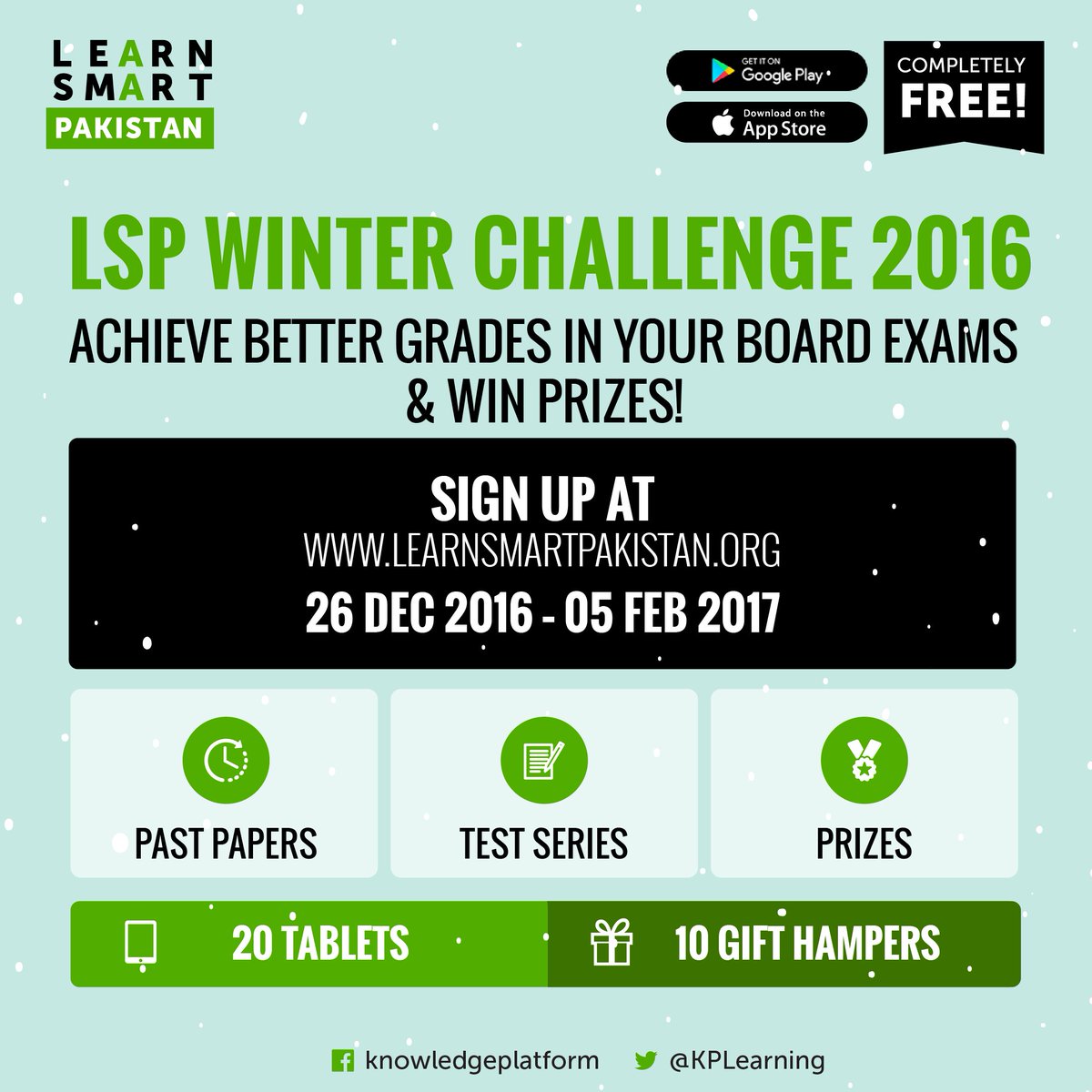 KPLearning's tweet photo. The #LSP2016 Winter Challenge has launched! Register now to participate: it's the best tool around to help you revise for your Board exams! https://t.co/QCSYqpKhP9