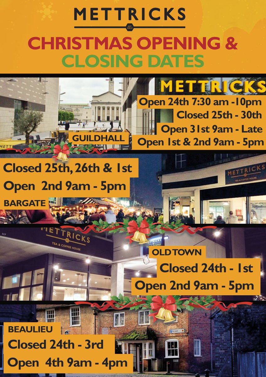 We hope you had a great Christmas but unfortuntately we aren't open today. However Mettricks Bargate are selling Better Coffee tomorrow!