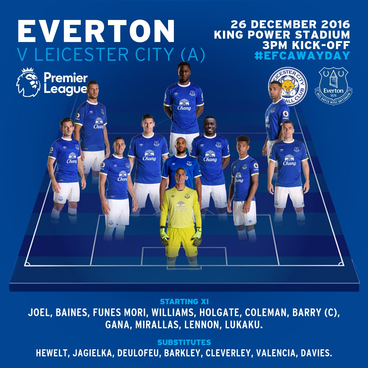 Starting lineups Leicester City v Everton  ITV News