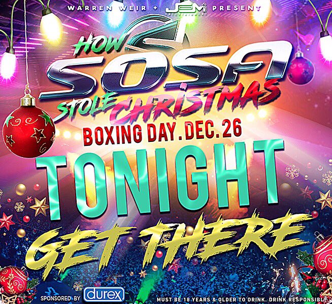 ibkontehja's tweet photo. 🎄#SOSAXMAS #sosaja 🎄 is TONIGHT @ HIVE (Famous Night Club)! DRINK FREE ALL NIGHT! @ZjChrome @CoppershotMusic #DiUnit https://t.co/RMFh9eqJGv