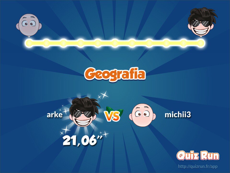 Arke78's tweet photo. Ho sconfitto Michela Licenziato su Quiz Run. Il mio nome utente è arke https://t.co/hhGZ6V9Ibf https://t.co/9yzb0ucyyh