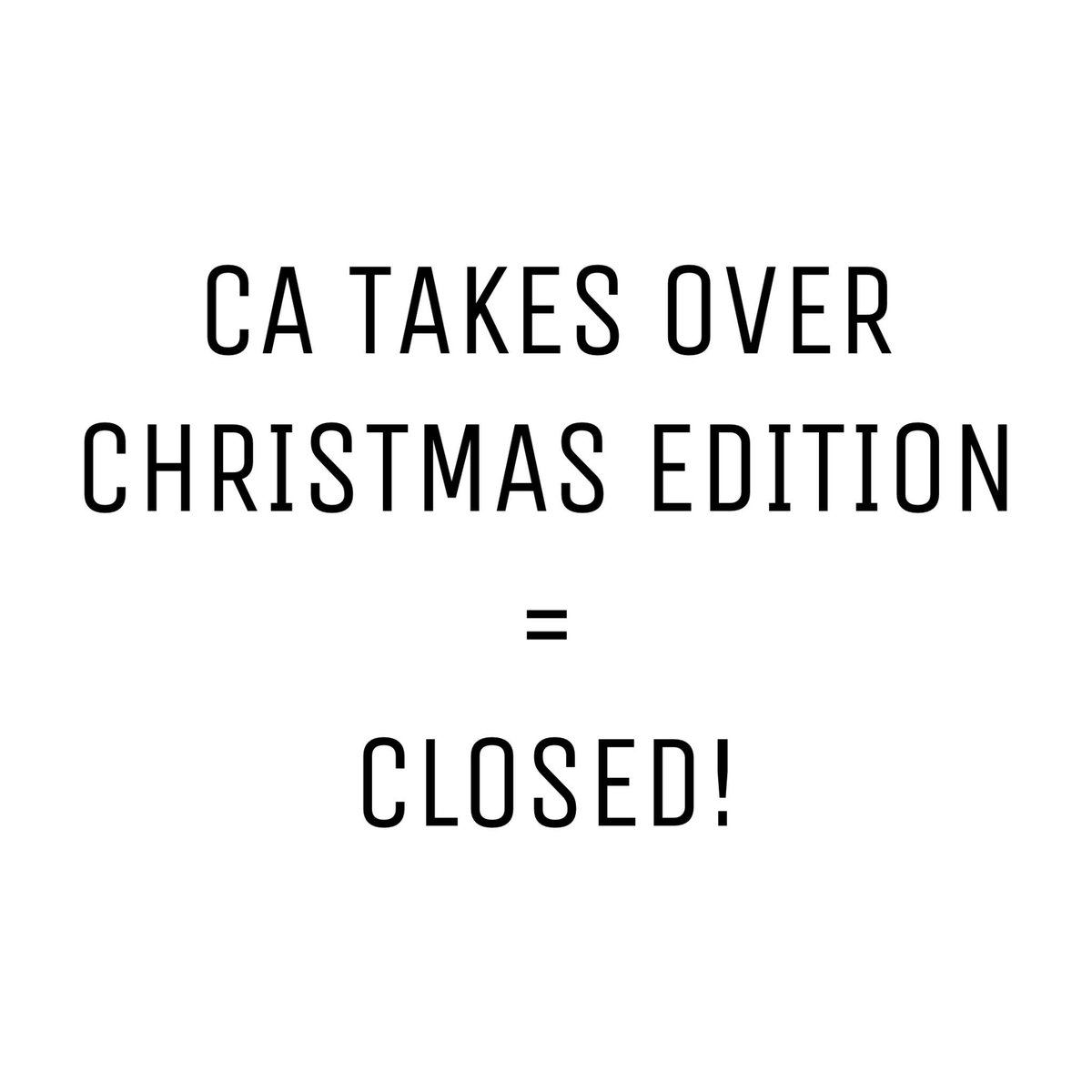 CAtakesover's tweet photo. Thanks so much to all of the people who joined the Christmas edition of CA Takes Over! I will announce the winner very soon so stay tuned 🙌🏻 https://t.co/LXaLxDB4ji