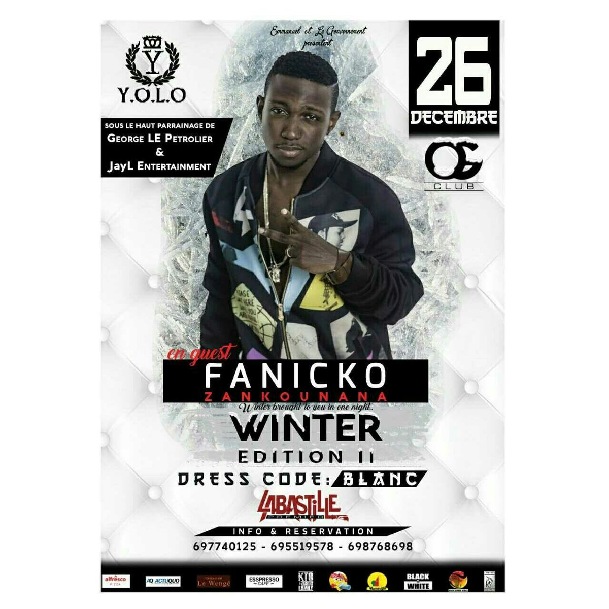 Dylan_Akame's tweet photo. @FANiiCKO au OG Club ce soir | YOLO #WinterEdition @_YOLO237 @olympiqueclub 🔥⚡🎉🎈👌 https://t.co/EMirRsHtwZ