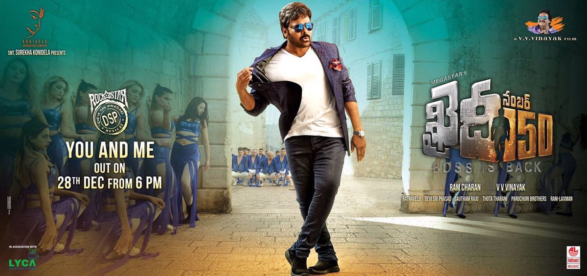 LahariMusic's tweet photo. The Melody Of the Mausam.. third single, #YouAndMeFromKhaidiNo150 Will be out on 28 Dec at 6 PM! 

https://t.co/XMhGg90uQg

#KhaidiNo150 https://t.co/MeCMqeFjtf