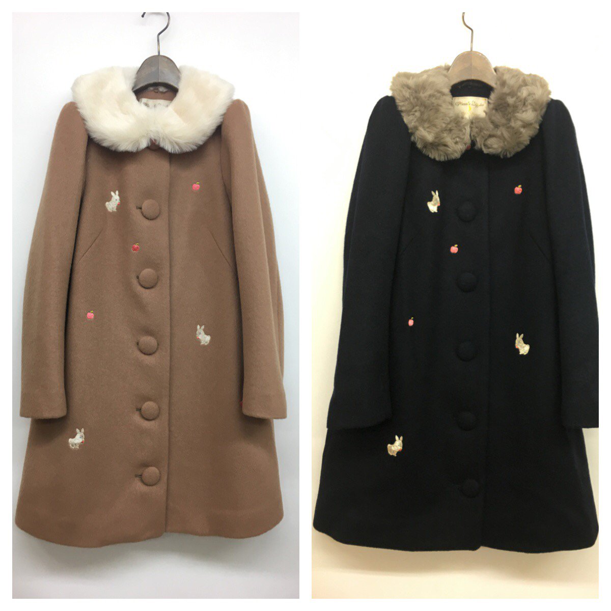 フランシュリッペ コート にんまりウサギ 刺繍 ファー （【楽天市場  