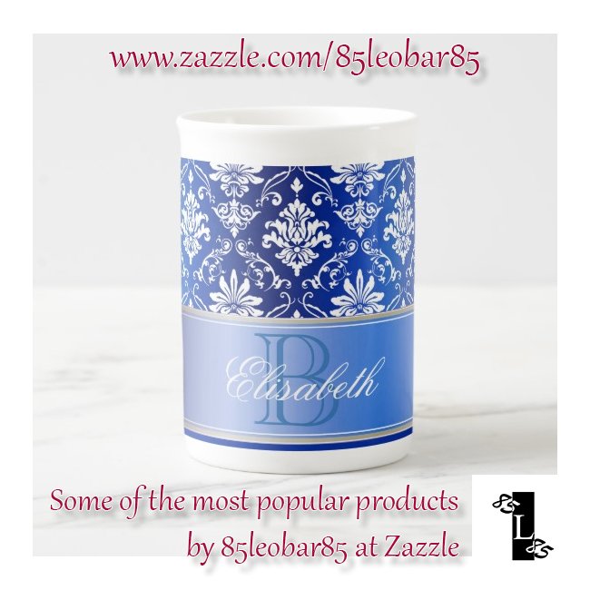 85leobar85's tweet photo. Monogram Blue and White Damask Mug by 85leobar85 at Zazzle https://t.co/ehkH97knvg #mugs #holidaygift #gift #design #designers #giftsforher https://t.co/3RL92eJ9md