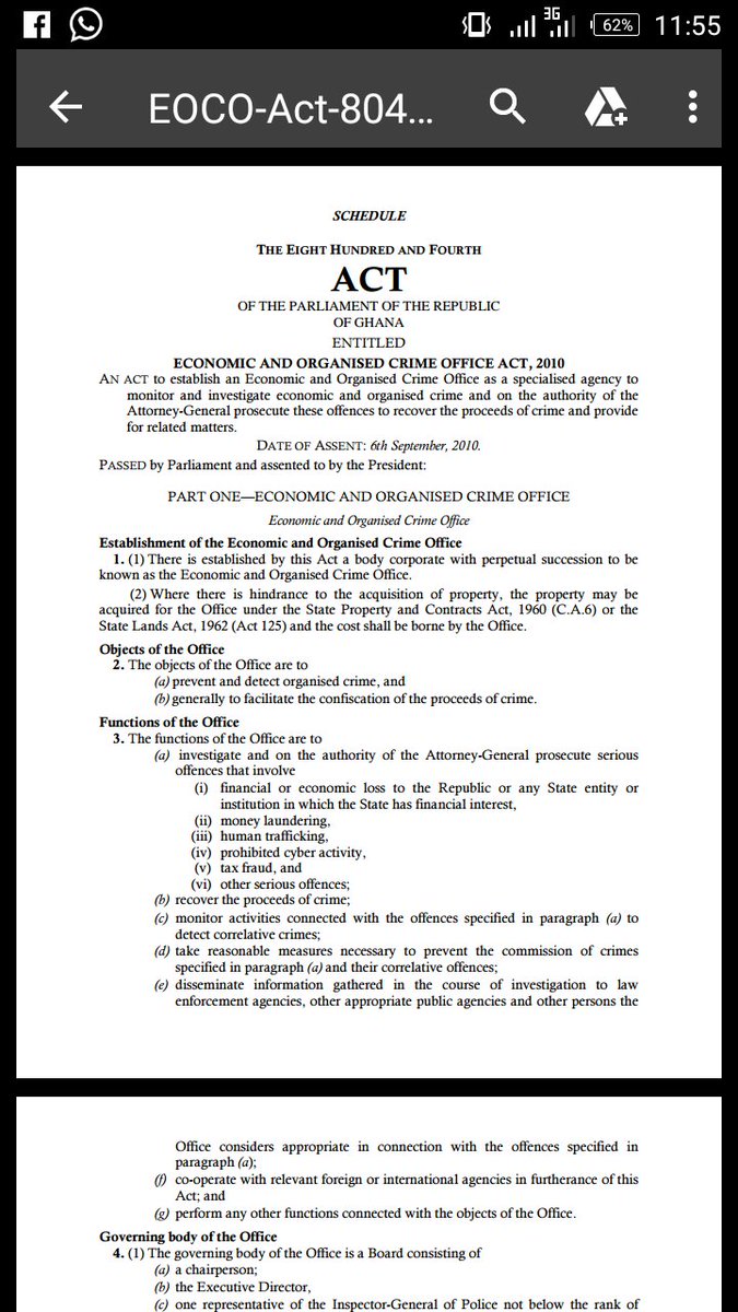 Dear <a href="/NAkufoAddo/">Nana Akufo-Addo</a>,
Please dissolve this institution (EOCO) and amend its law to serve as the office of the National Prosecutor.
Thank you.