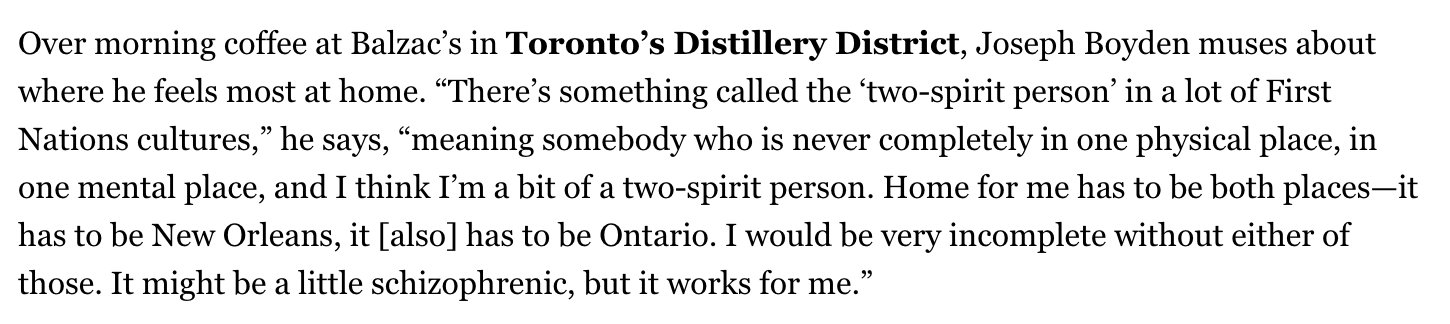 Woah. Robert Jago pointed to a 2011 article where Boyden is talking about how he is two spirit.... https://t.co/hNUIWkL7A1 https://t.co/rbh0db4EAp