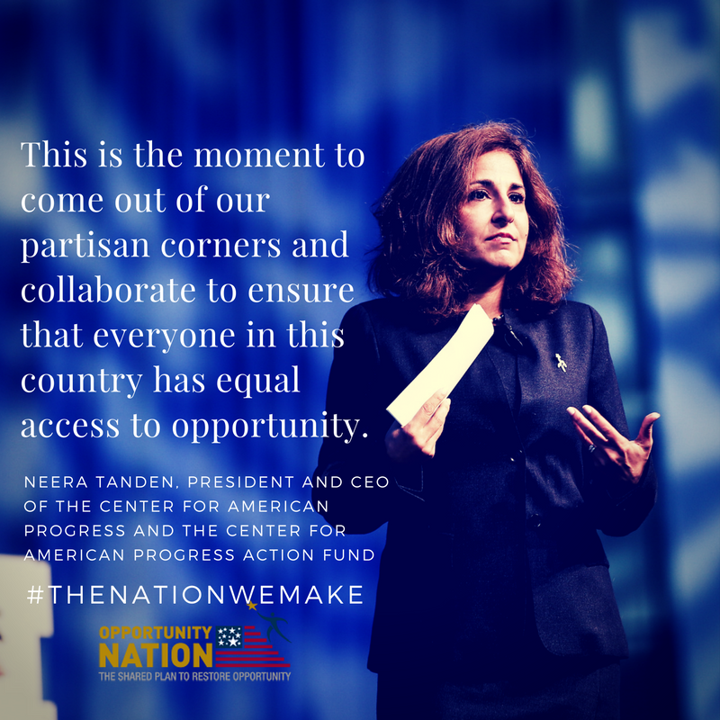oppnation's tweet image. "People must come out of their partisan corners &amp;amp; collab to ensure #opportunity for all." @neeratanden #OppSummit bit.ly/2hgXUgE