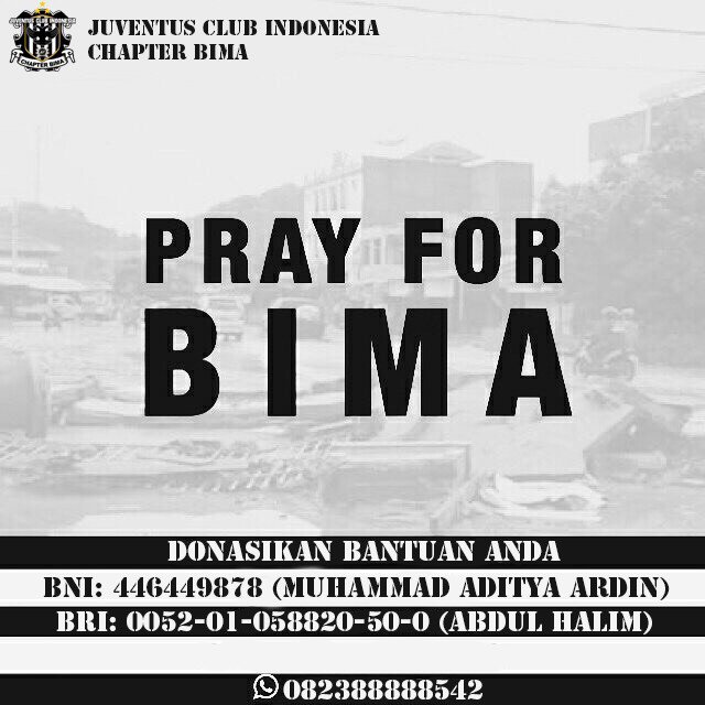 Bagi yang ingin membantu saudara-saudara kita di Bima yang terkena bencana banjir bandang, bisa langsung transfer ke nomor rekening ini