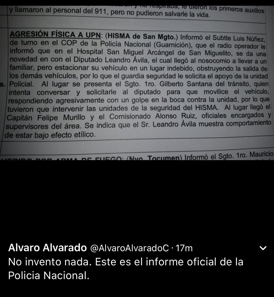 DinoskaDinoska's tweet photo. Ví @AlvaroAlvaradoC el informe sobre lo ocurrido con el Diputado. Si eso fue así, no hay excusa que salve al Diputado. Pensé era otro tema https://t.co/I35O1OxYgG