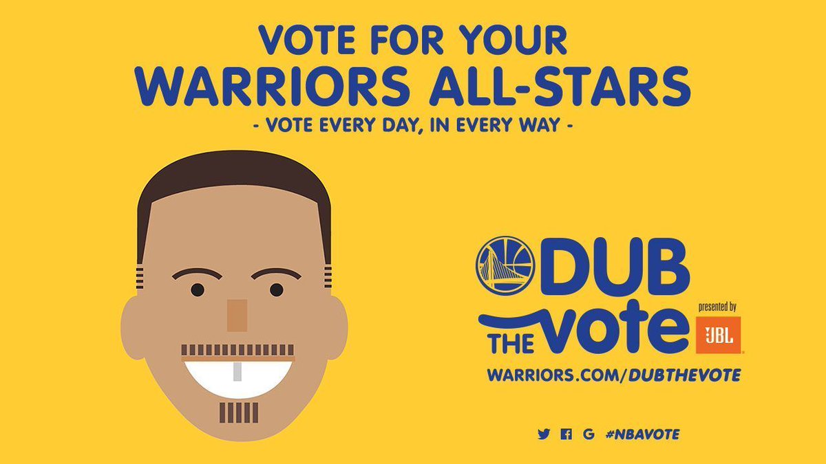 warriors's tweet image. RETWEET to vote for Stephen Curry! #NBAVote #DubTheVote