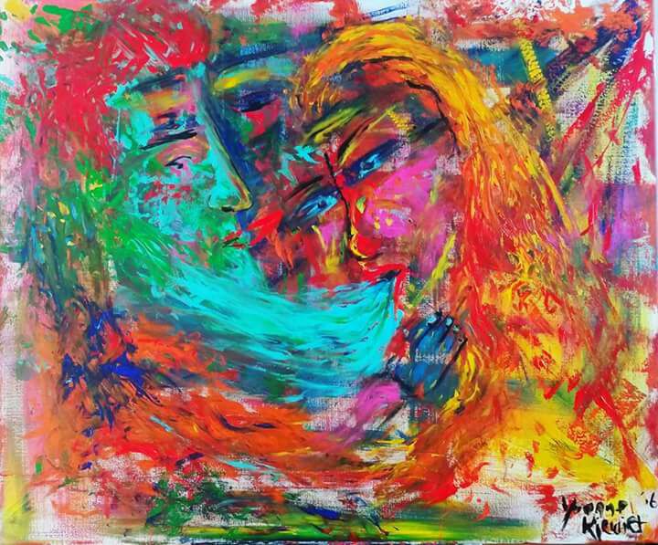 Getting out of my comfort zone.
So many faces 120 x 100 acryl op linnen
Tweede kerstdag, geen verplichtingen behalve aan mezelf. Fijne kerst