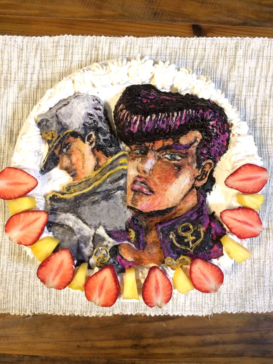 Ikke A Twitteren 妻自作のクリスマスケーキです 仗助と承太郎の部分は全部チョコレートで出来ています 半立体です こいつはグレートだぜっ そこに痺れる憧れるゥゥゥッ ジョジョ 痛チョコ 手作り 第4部 ケーキ