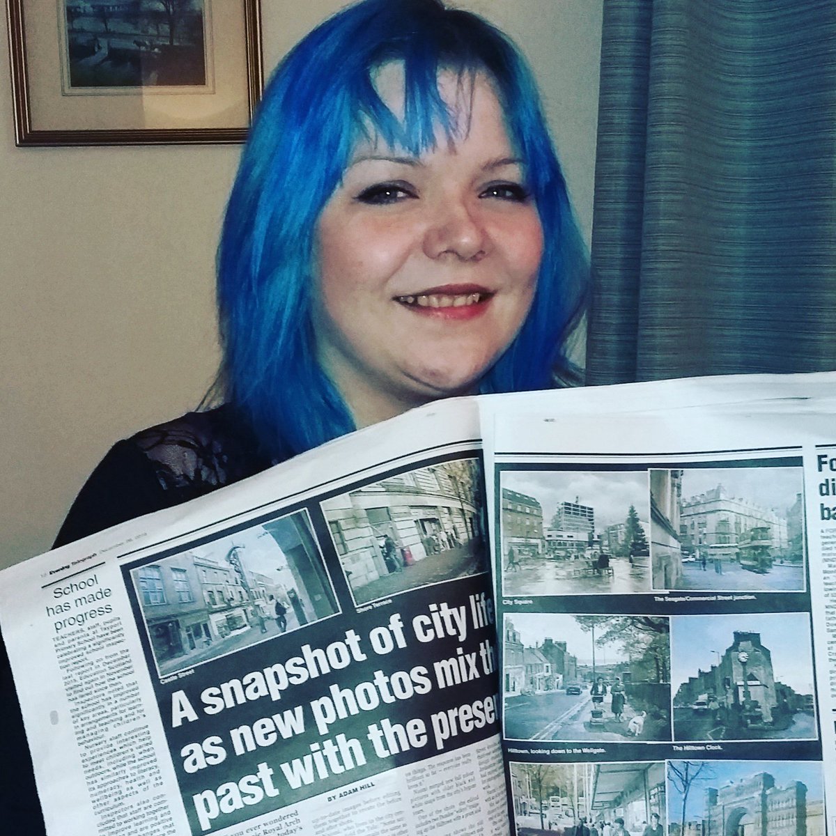 NomiMaci's tweet photo. My photography project made the local papers, fame at last!  #eveningtelegraph #photography #photobook #retro #dundee @DJCAD @dundeeuni https://t.co/QEuLKgkdn2