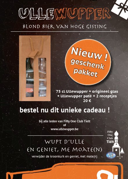 iemand verrassen met leuke attentie tvv goede doel ? met #ullewupper Tieltse tiple + glas + pate geschenkverpakking ullewupper.be