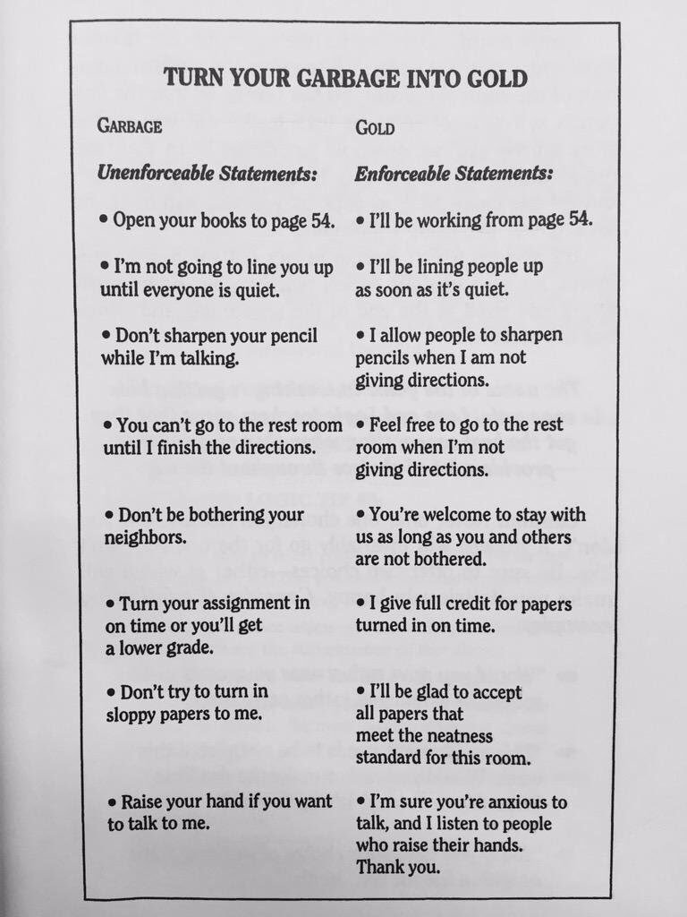 Enforceable Classroom Management Statements 💡❤ (by <a href="/loveandlogic/">@loveandlogic</a>) #edchat #education #elearning #edtech #engchat #mathchat