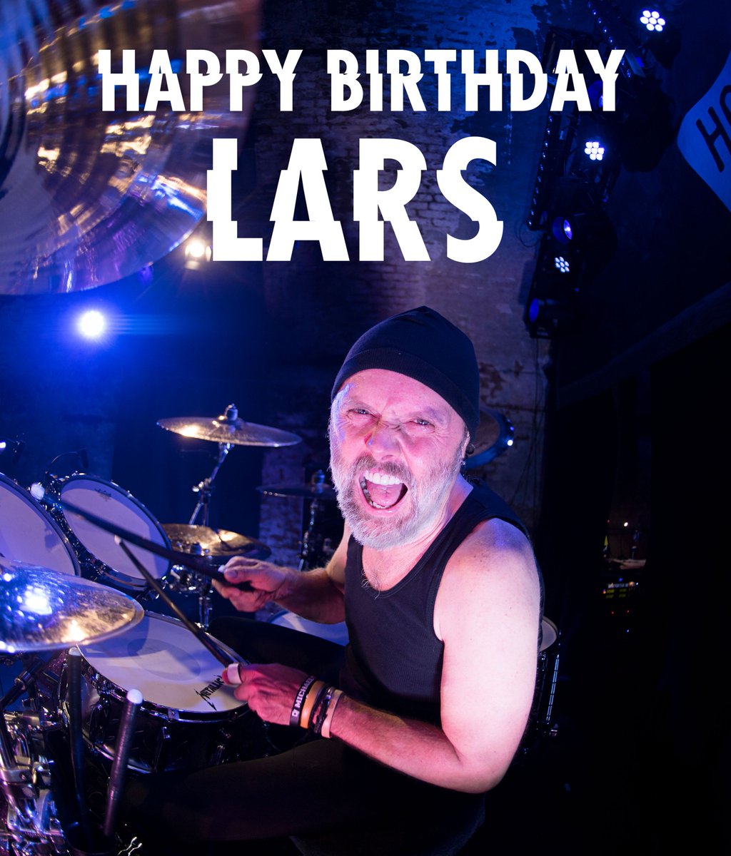 Metallica's tweet photo. HAPPY BIRTHDAY LARS!  🎉 🎂 🎁 

📷 Photo by @RossHalfin https://t.co/DpY1O36bhQ